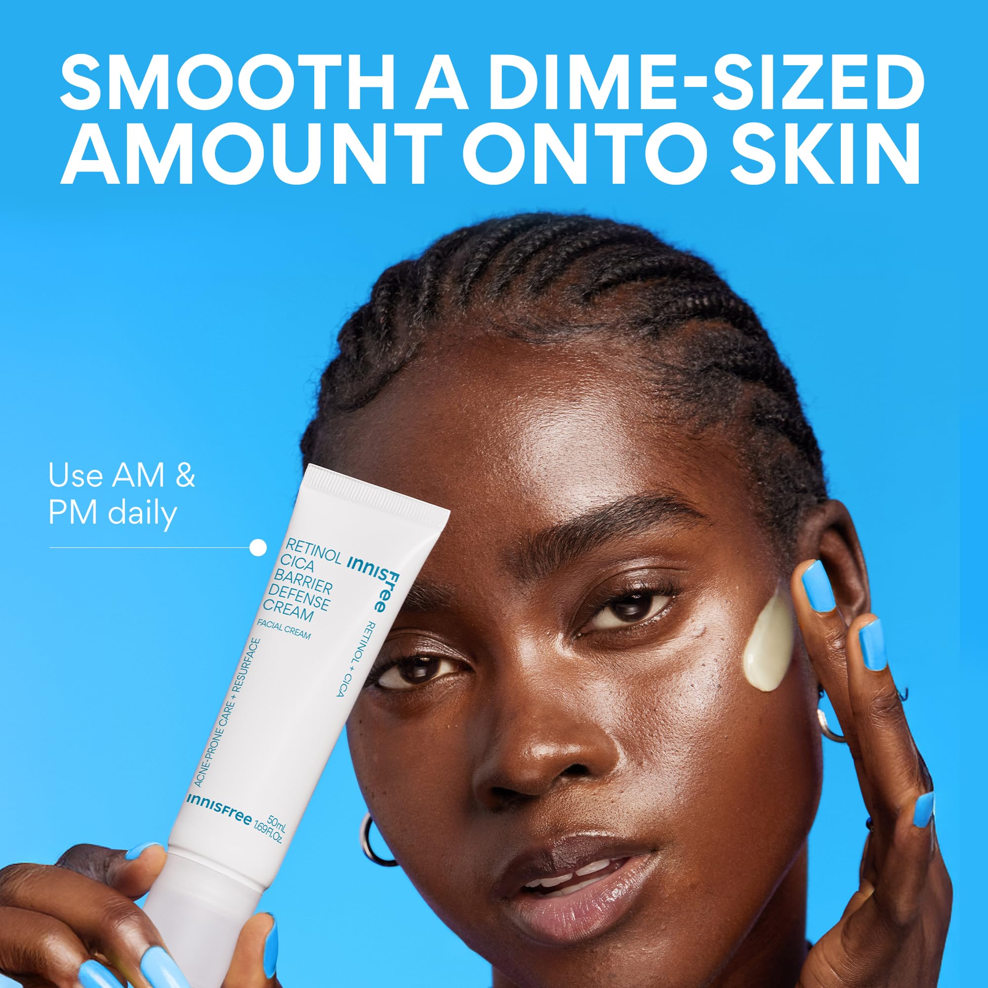 innisfree sunscreen reminder in AM routine closeup with moisturizer