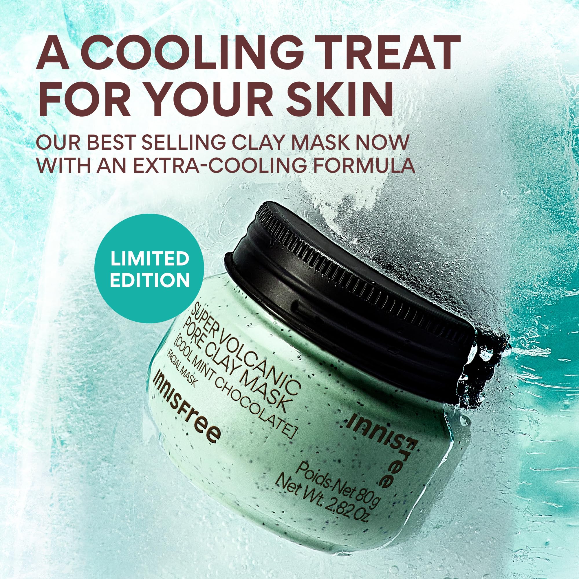 Innisfree mask texture reveal shows clay-rich formula that exfoliates and reduces visible pores.