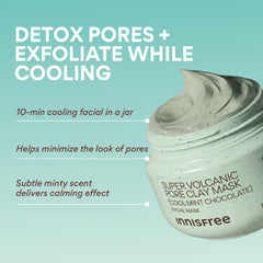 Innisfree mask with mint scent demonstrates cooling relief during at-home skincare routine.