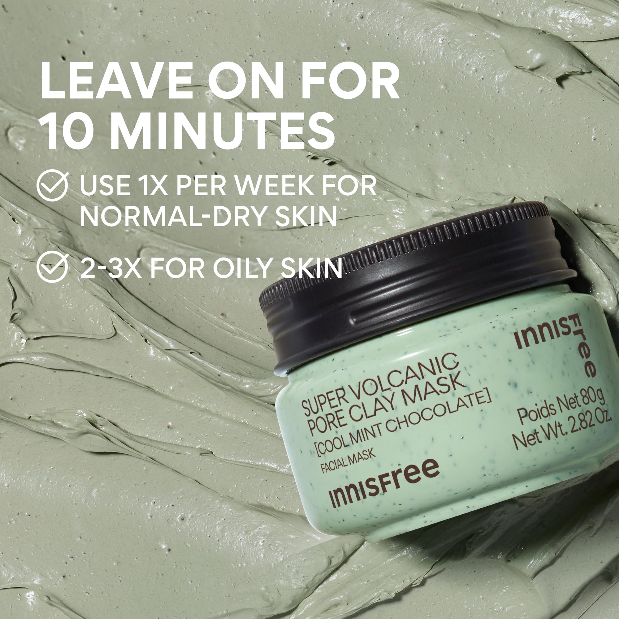 Innisfree limited edition packaging front displays mint chocolate vibe, ideal gift or weekly treat.