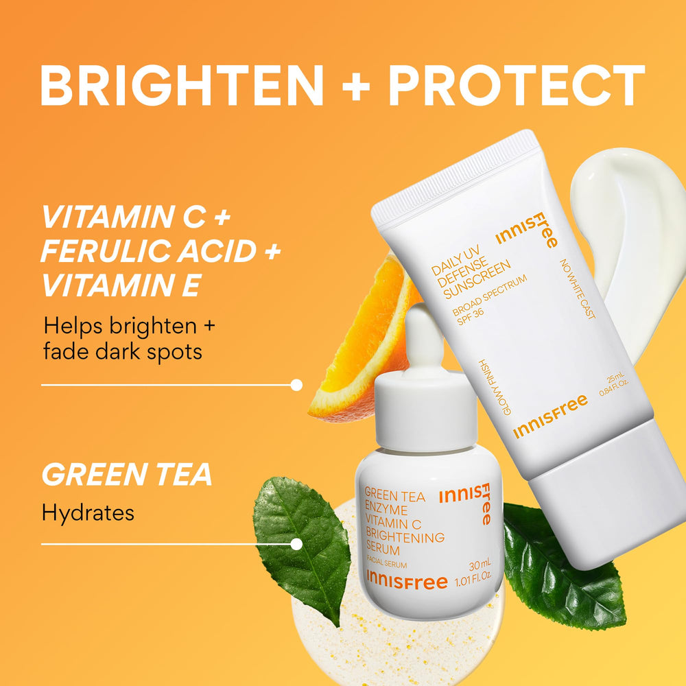Innisfree Travel-size sunscreen packaging for on-the-go protection.