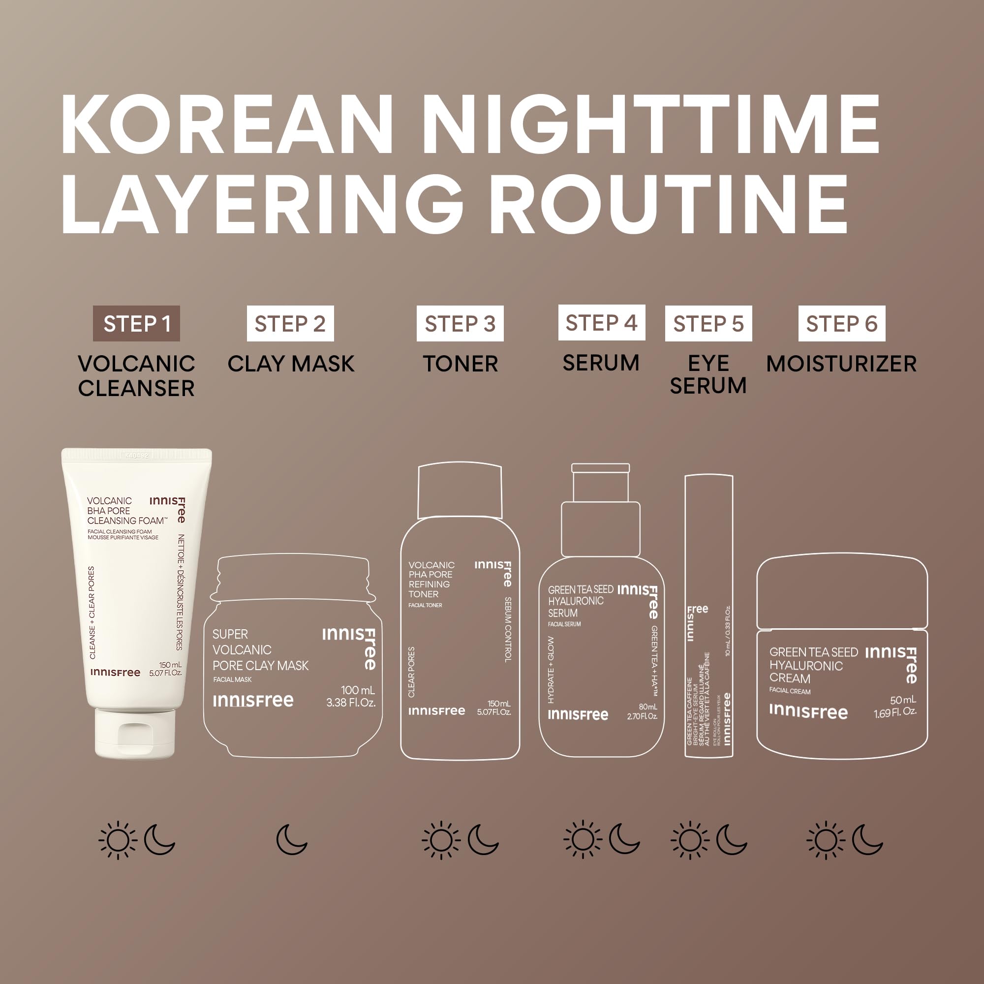 innisfree Volcanic BHA Foam front tube for daily pore care and balance.