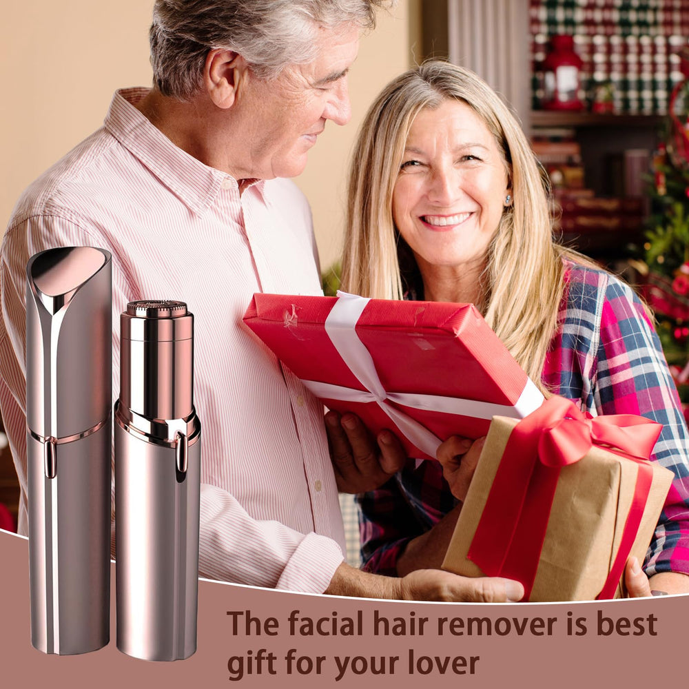 innobeaut facial hair remover rose gold beauty tool resting on vanity