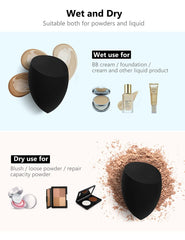 InnoGear makeup sponge two-shapes set highlights slanted edge for precise blending.