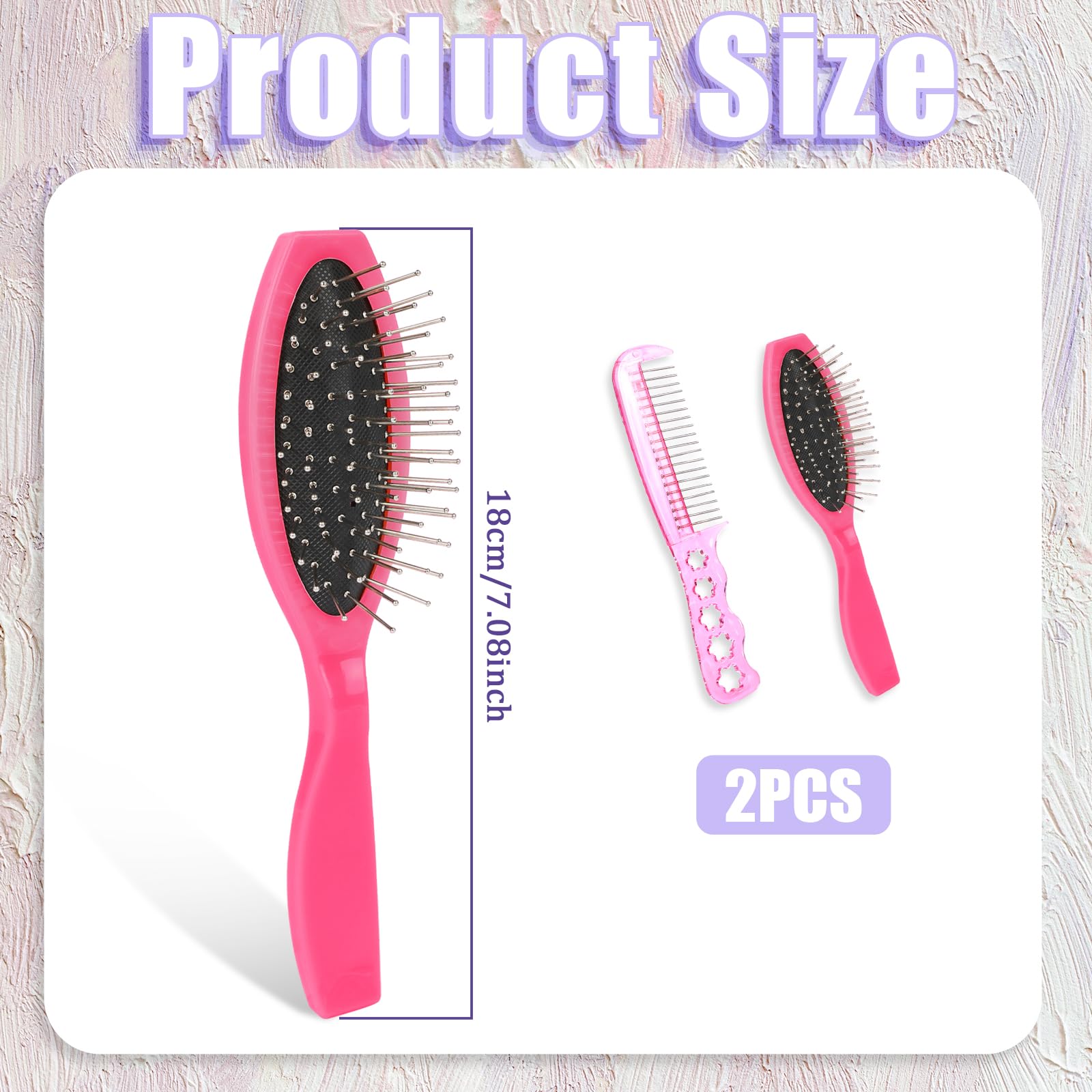 InnoHHustle pink wig brush set held for quick detangling