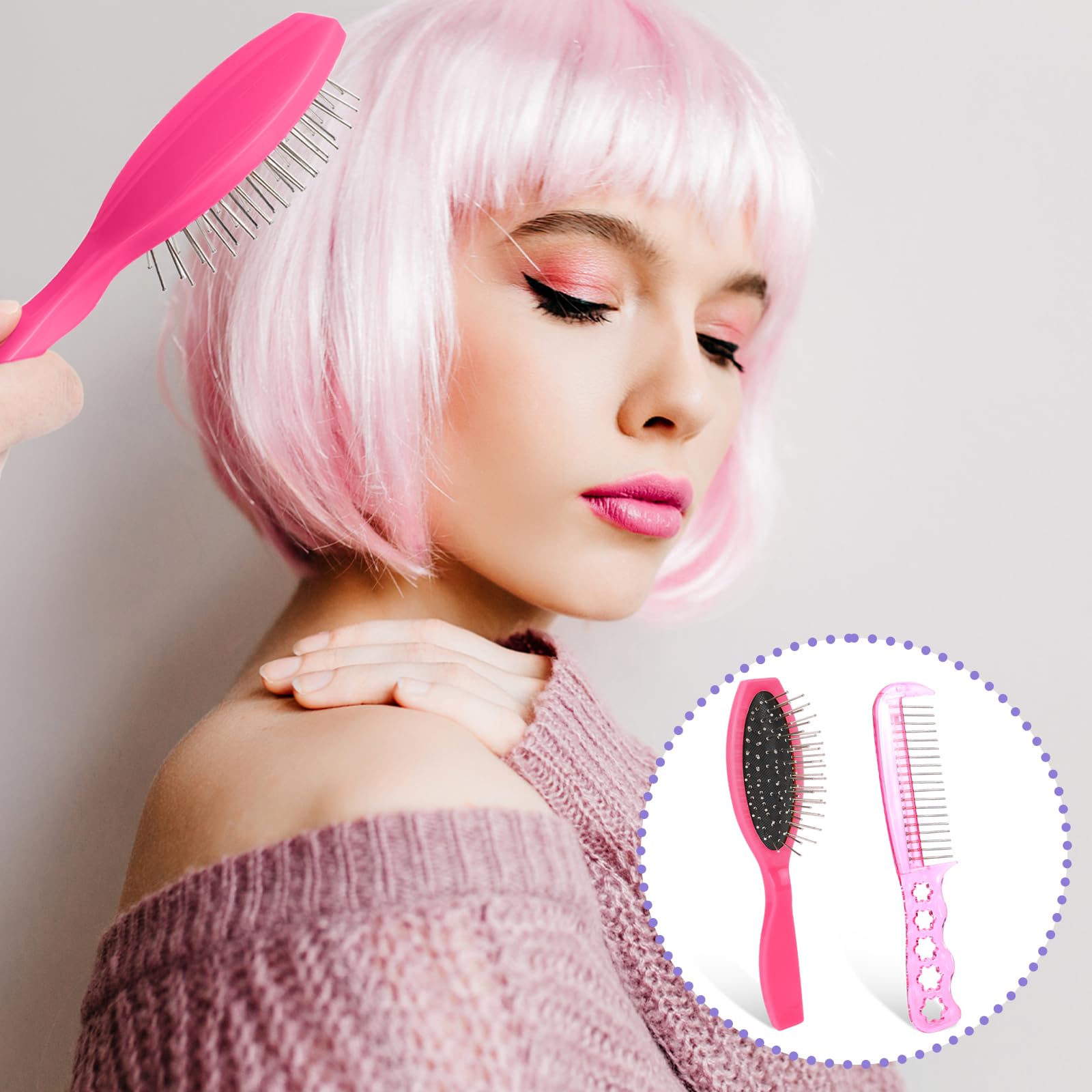 InnoHHustle pink wig brush set packaged gift-ready