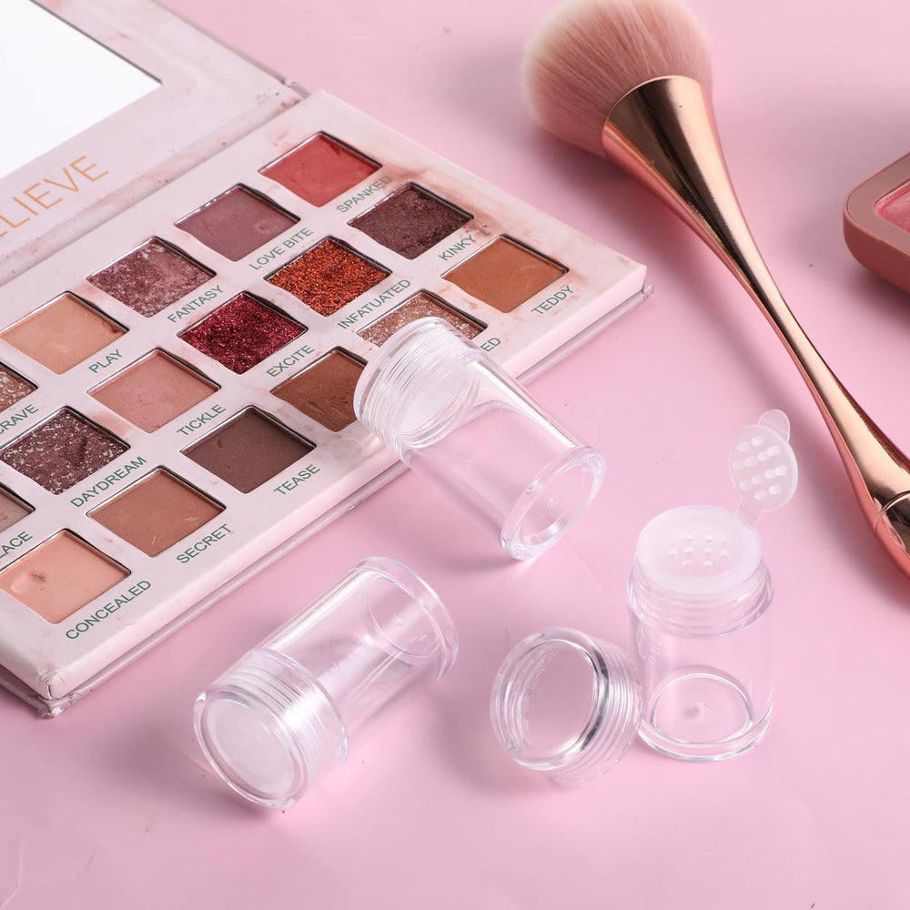InnoHHustle durable plastic cosmetic container keeps powders secure during travel.