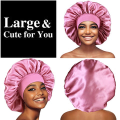 Inprog satin bonnet closeup showcases silky texture reducing friction during sleep.