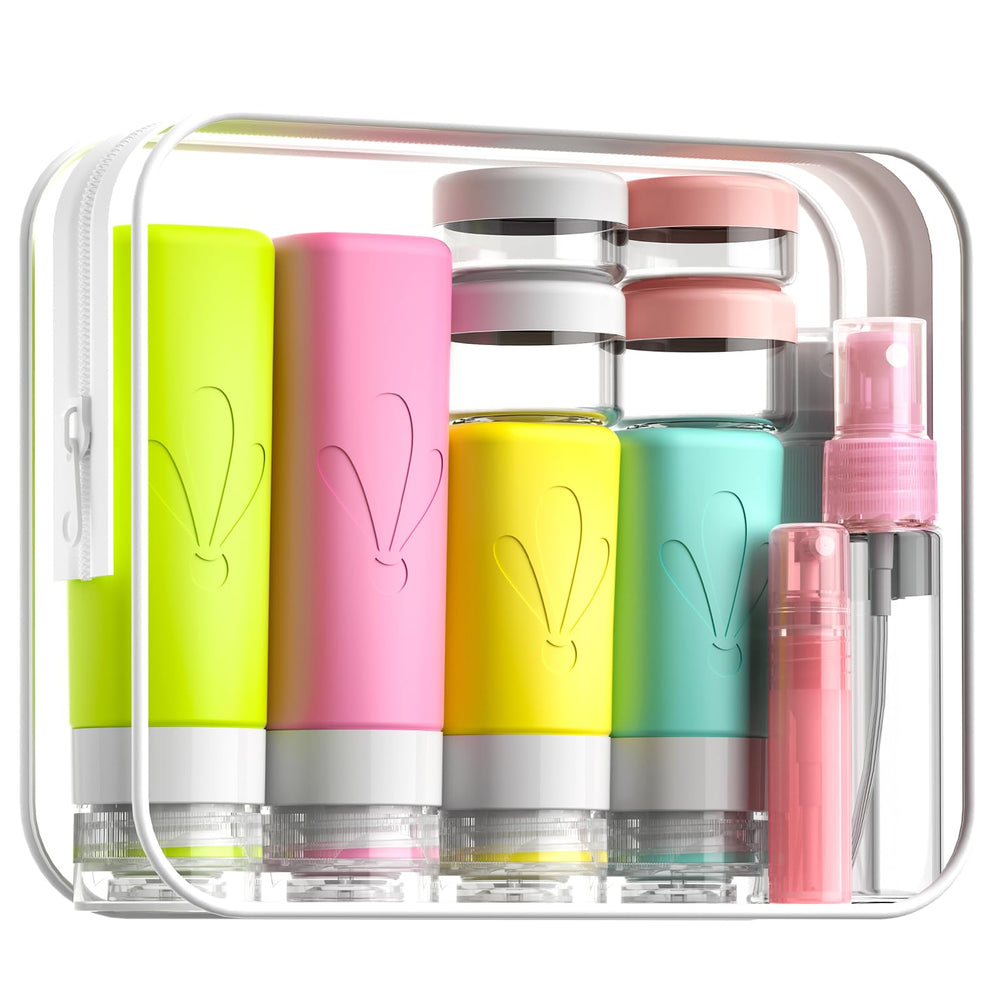 INSFIT travel bottles set demonstrates organized packing on trips with multiple containers.