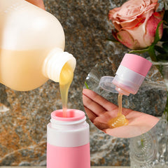 INSFIT wide-opening bottles simplify filling and cleaning with the included brush.