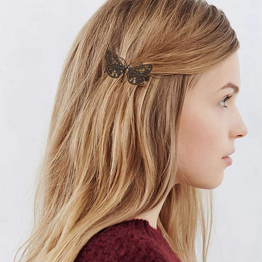 inSowni bronze alligator clip flower design adds gothic elegance to hairstyles