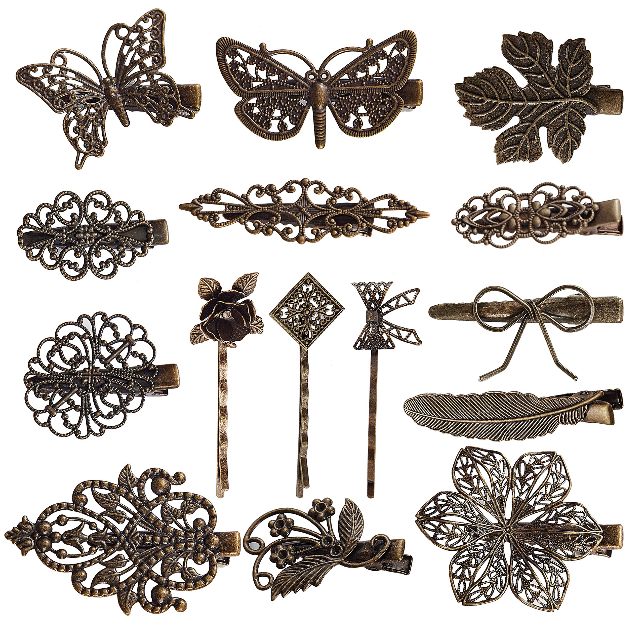 inSowni bronze alligator clip leaf design helps secure updos neatly
