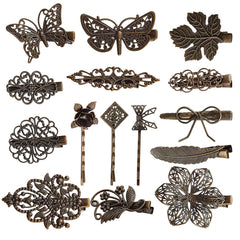 inSowni bronze alligator clip leaf design helps secure updos neatly