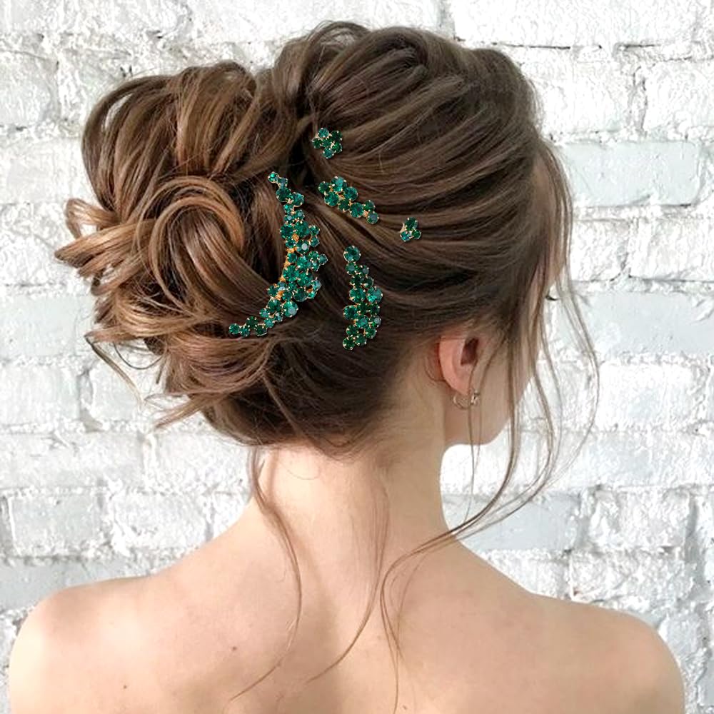 inSowni emerald-green rhinestone close-up highlights vibrant sparkle