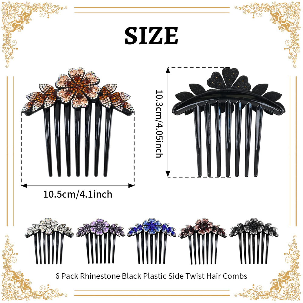 inSowni glitter flower side comb blue for dramatic updos