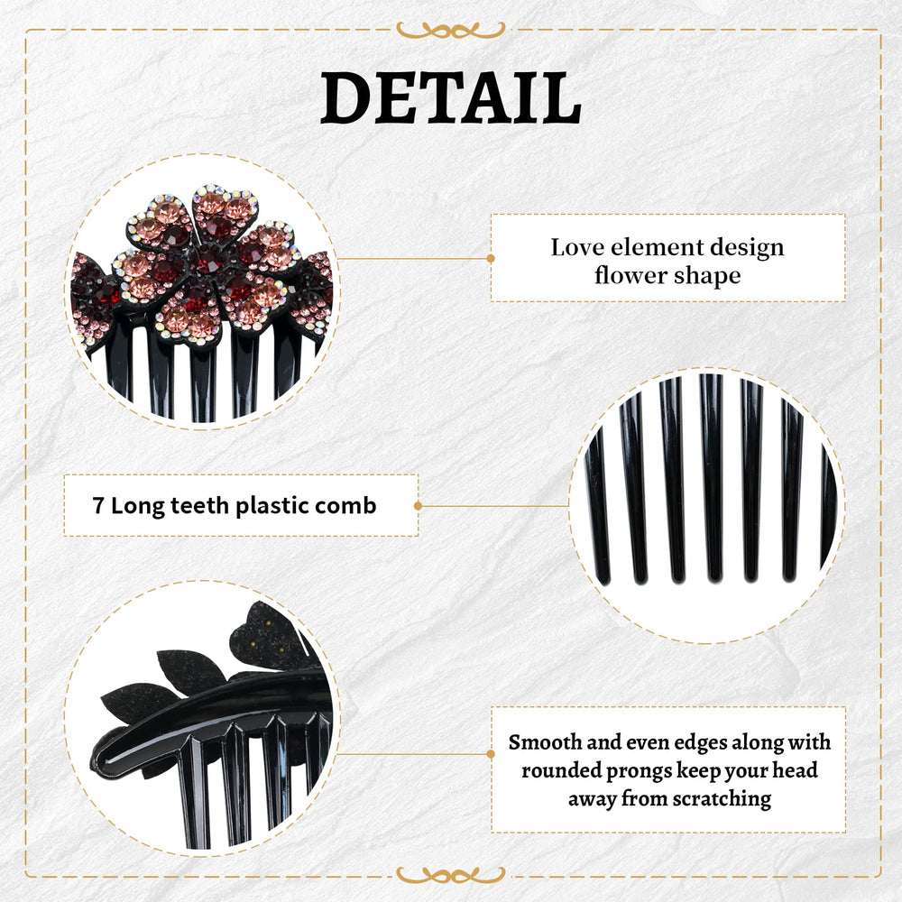 inSowni champagne flower side comb sparkle for wedding hairstyles