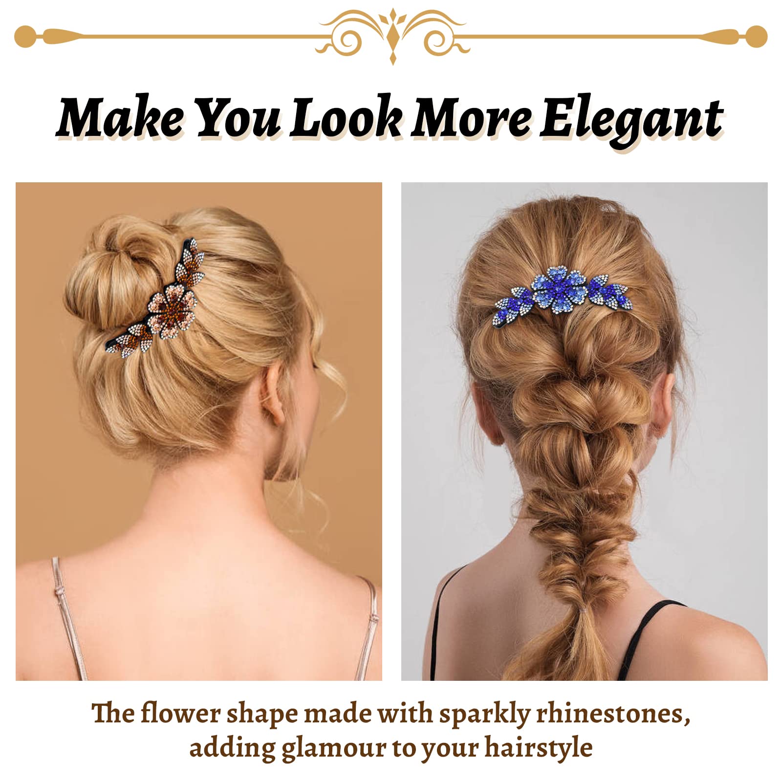 inSowni crystal flower side comb purple accent for bridesmaids