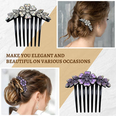 inSowni rhinestone flower side comb in wine red for formal occasions