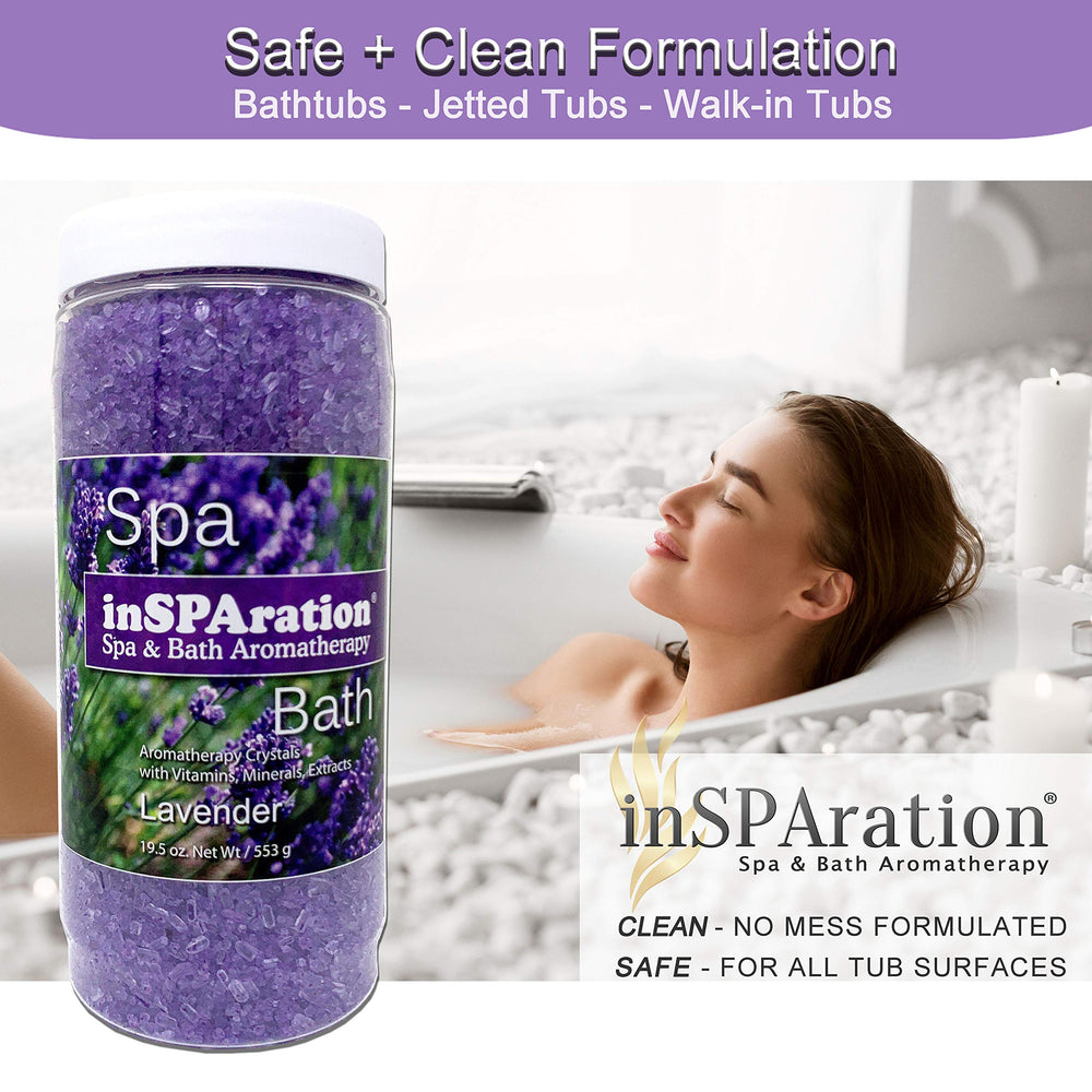 InSPAration Lavender Crystals dissolving in water with aroma release.