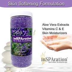 InSPAration Lavender Crystals jar ready-to-use aromatherapy for spas.