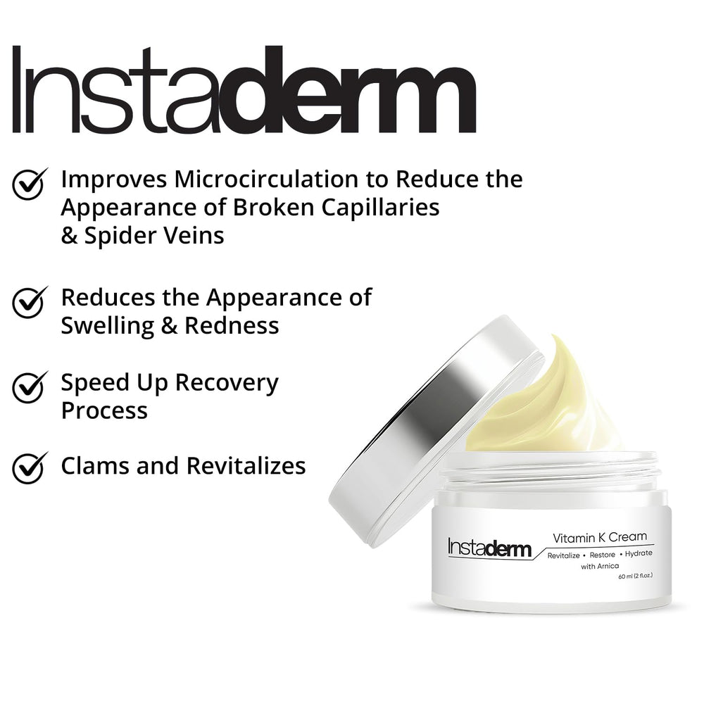 Instaderm Vitamin K Cream swatch showing a silky, fast-absorbing texture.