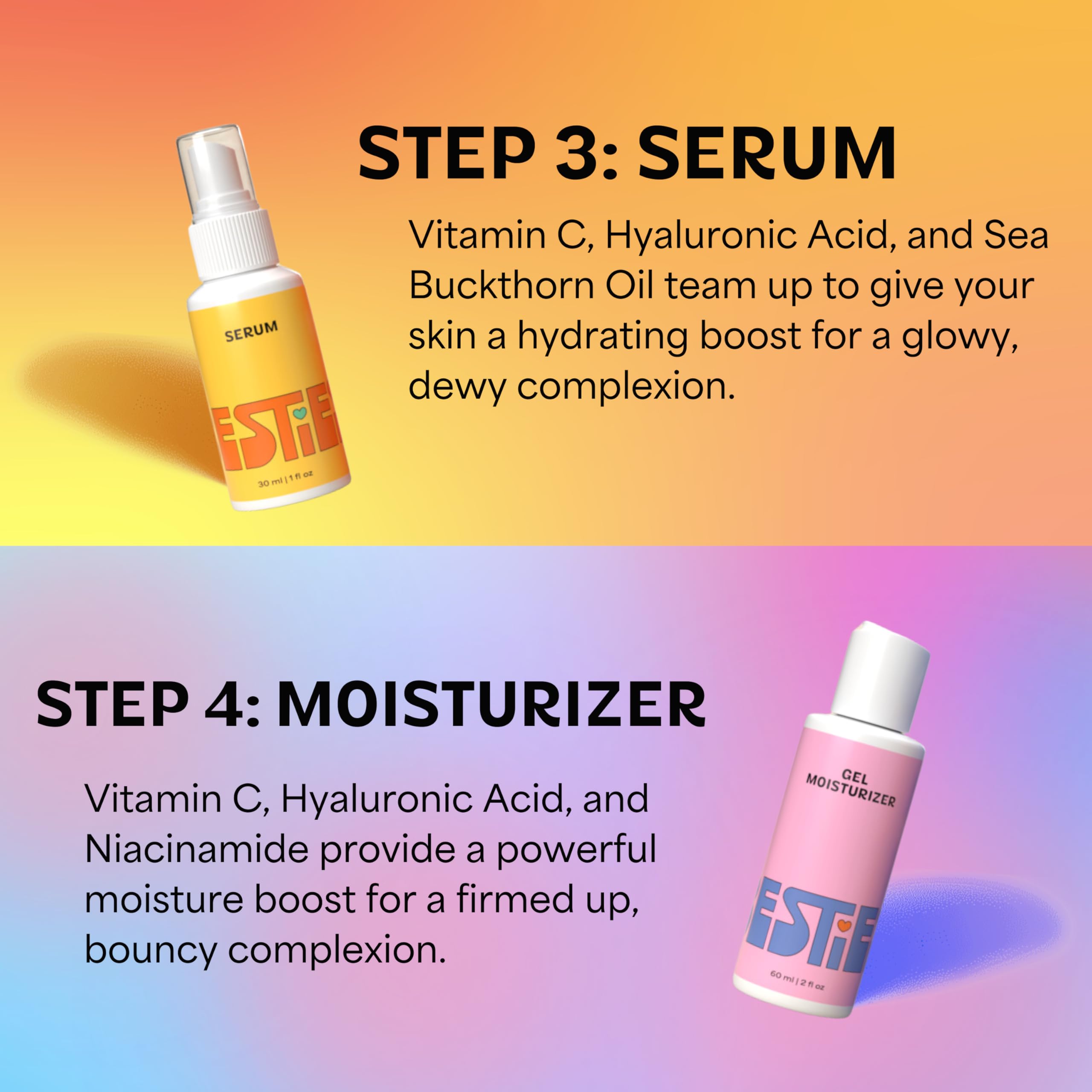 InstaNatural Besties four-step kit box shows simple routine