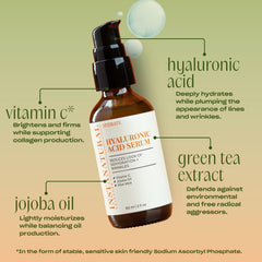 InstaNatural Hyaluronic Acid Serum pump shows easy dispensing for daily hydration