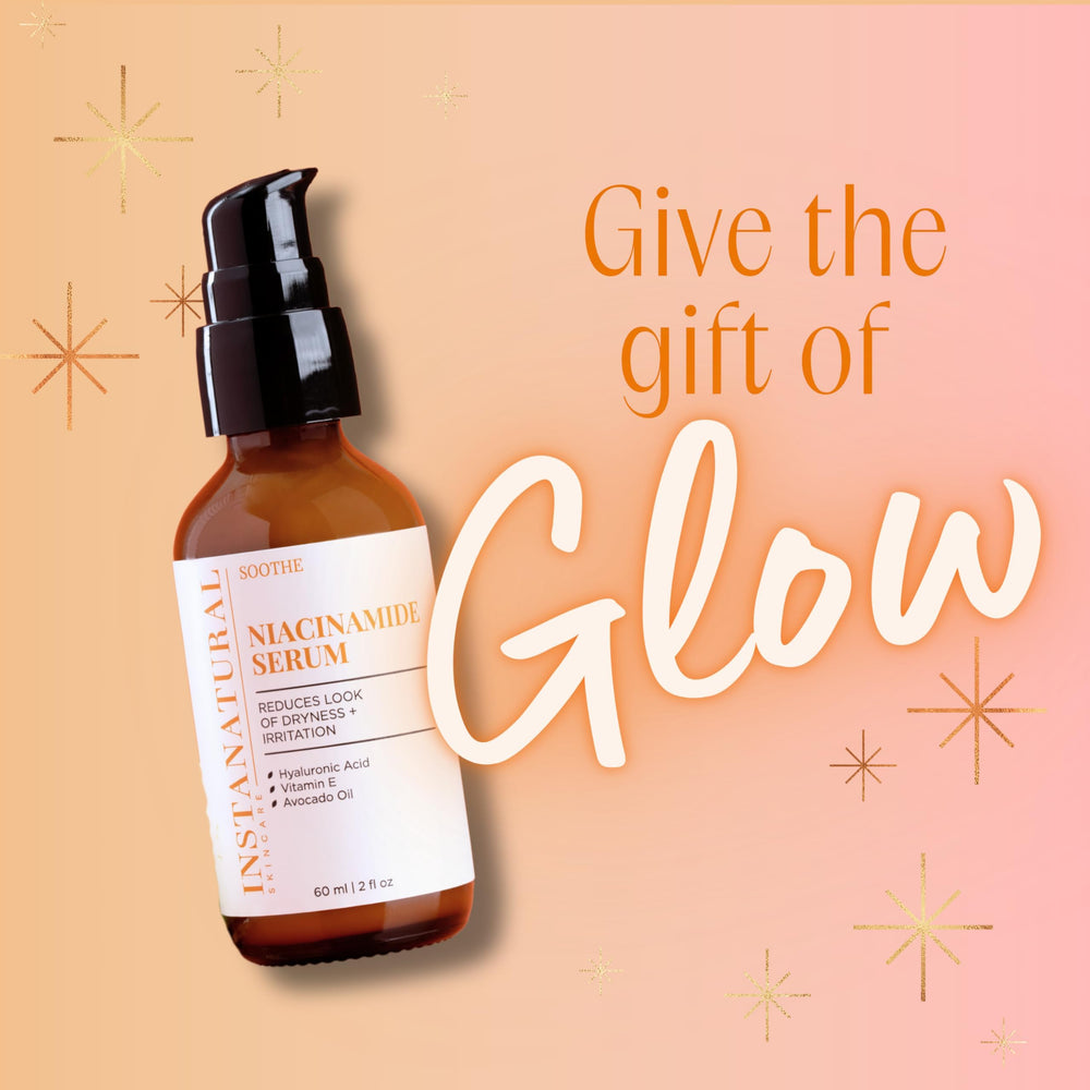 InstaNatural Niacinamide Serum hyaluronic acid ingredient close-up highlights plump hydration