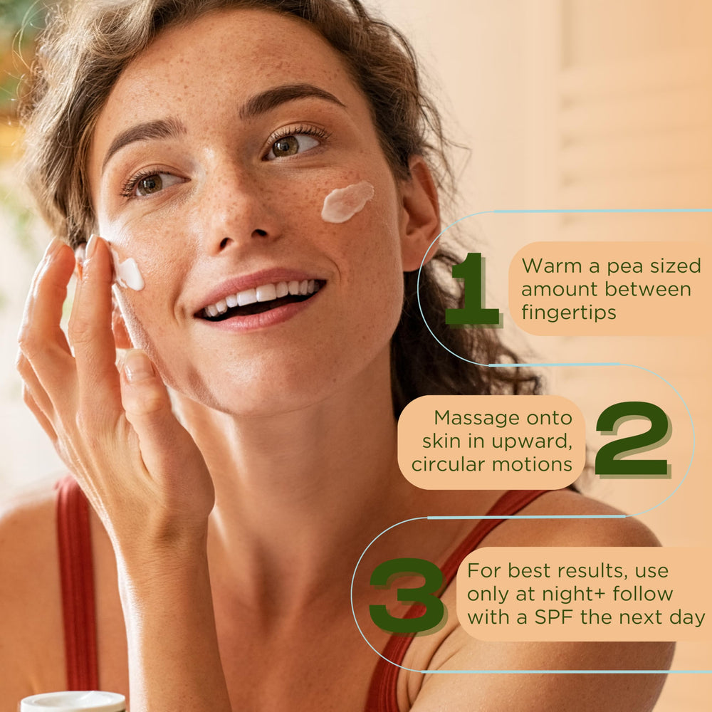 InstaNatural Retinol Moisturizer application-cream demonstrates nightly skincare ritual.