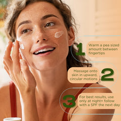 InstaNatural Retinol Moisturizer application-cream demonstrates nightly skincare ritual.