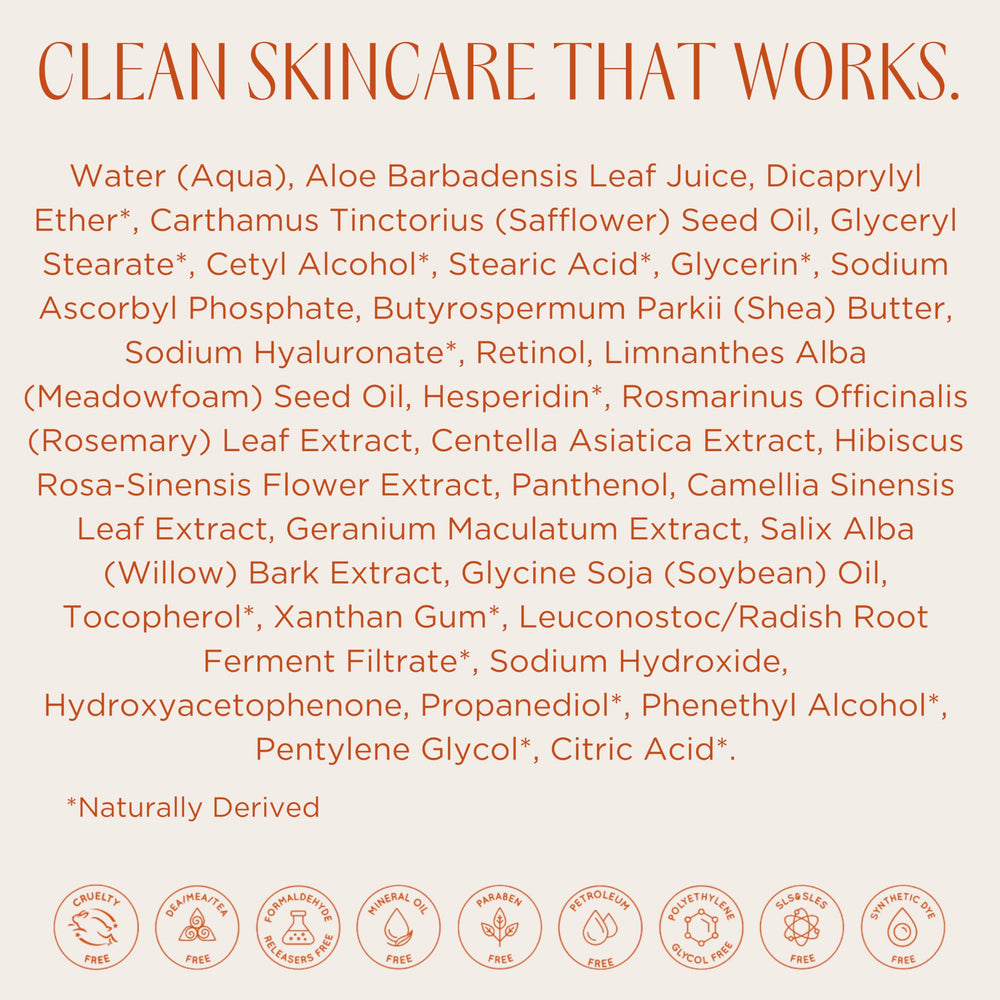 InstaNatural Retinol Moisturizer glow-finish hints at a brighter, refined complexion.