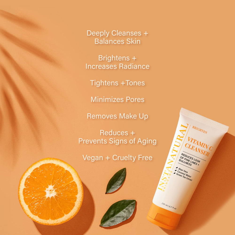 InstaNatural Vitamin C Cleanser coconut water aloe detail for soothing hydration
