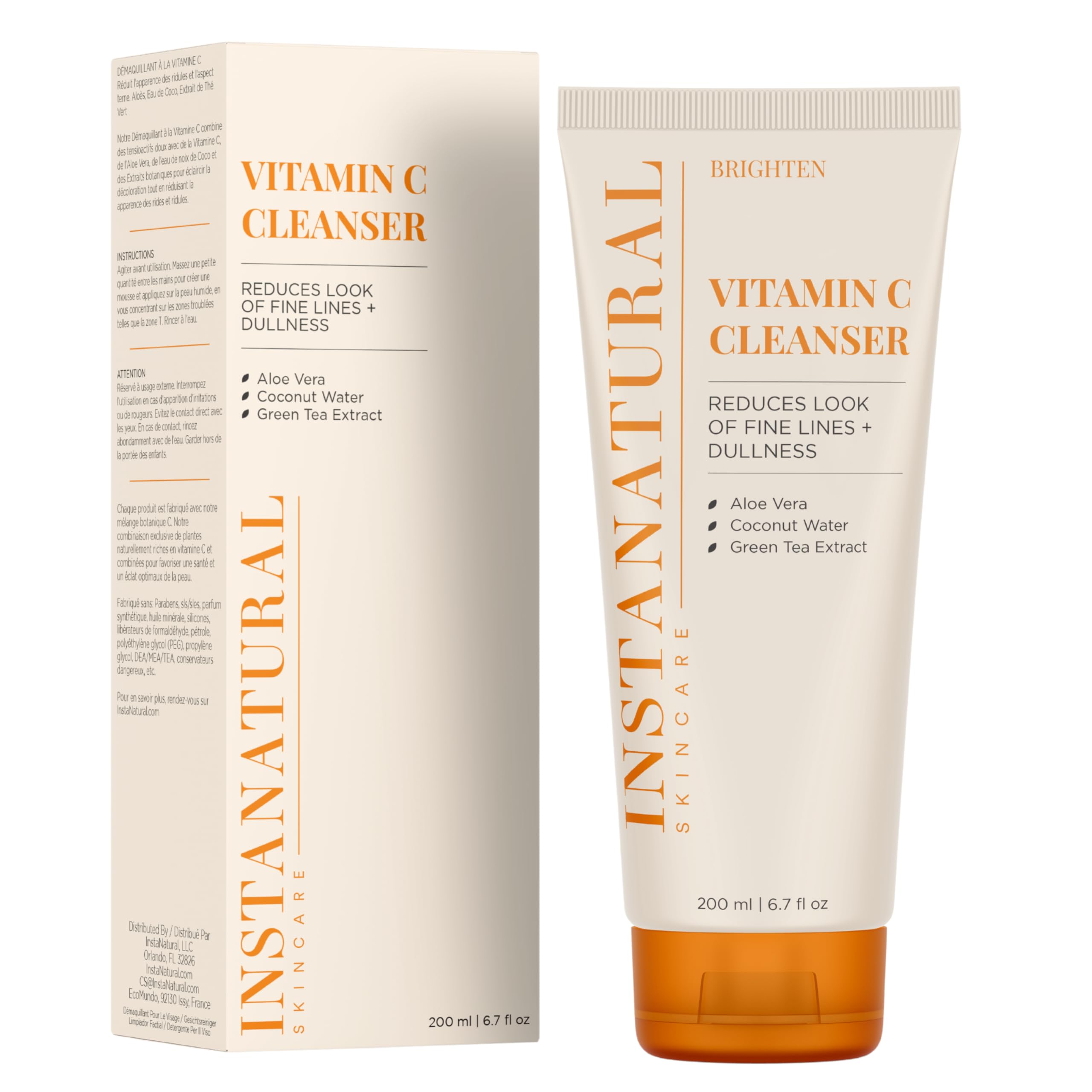 InstaNatural Vitamin C Cleanser foaming lather ready for daily cleansing