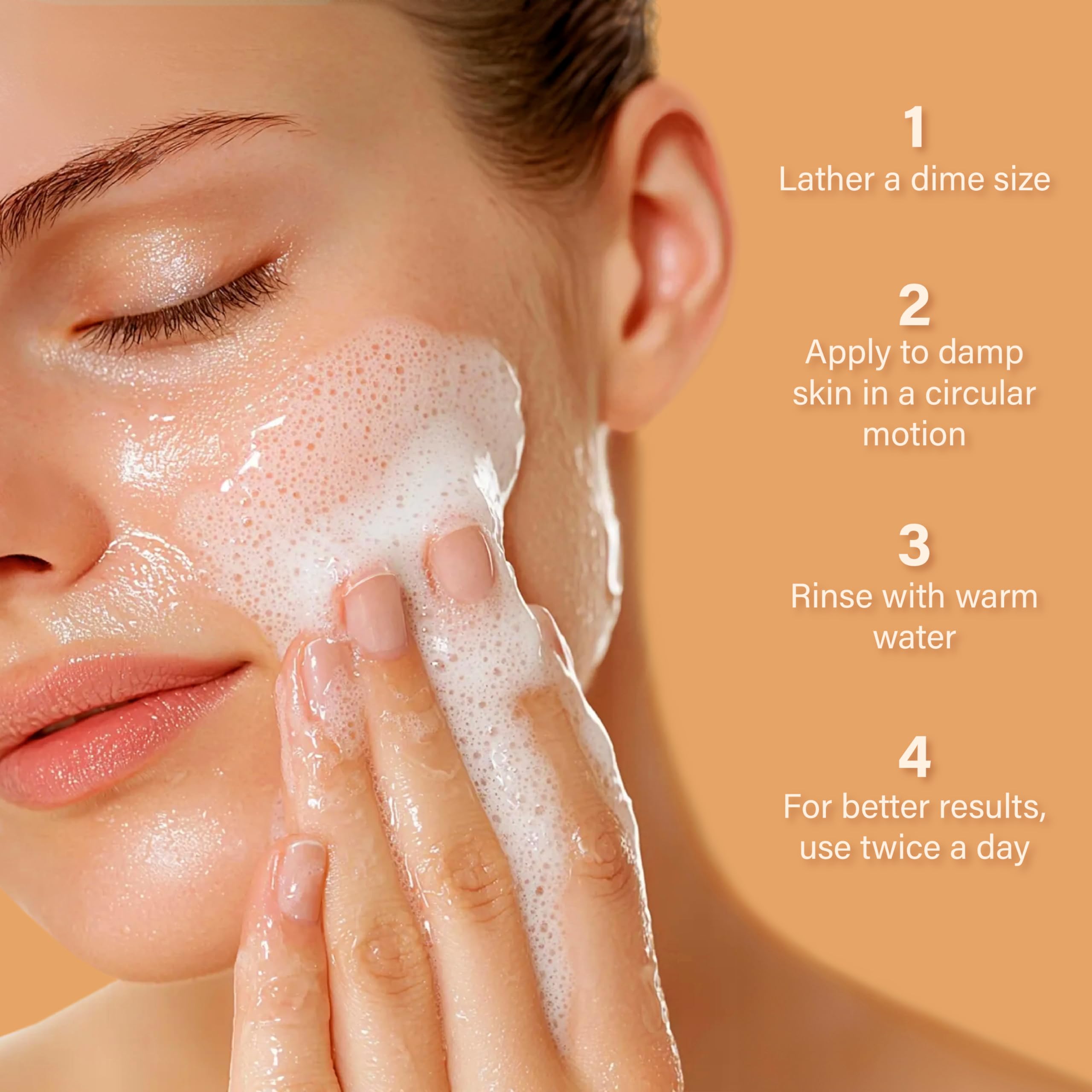 InstaNatural Vitamin C Cleanser label closeup highlighting natural ingredients and USA-made quality