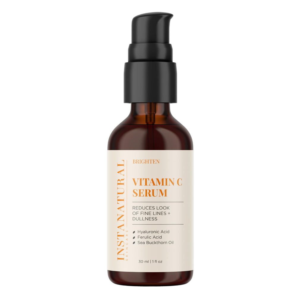 InstaNatural Vitamin C Serum being applied to the face for hydration