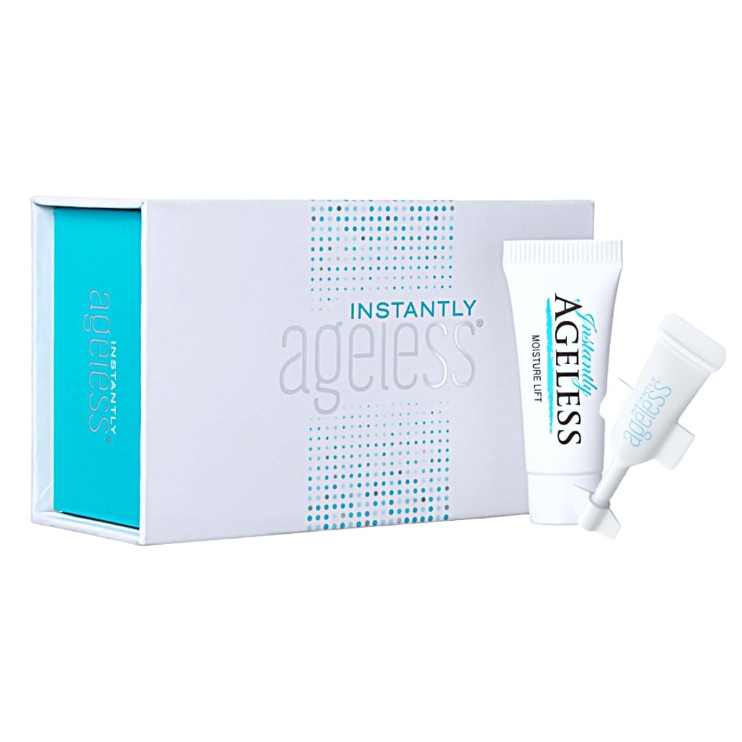 Instantly Ageless eye bag remover vial close-up targets puffiness for refreshed eyes.