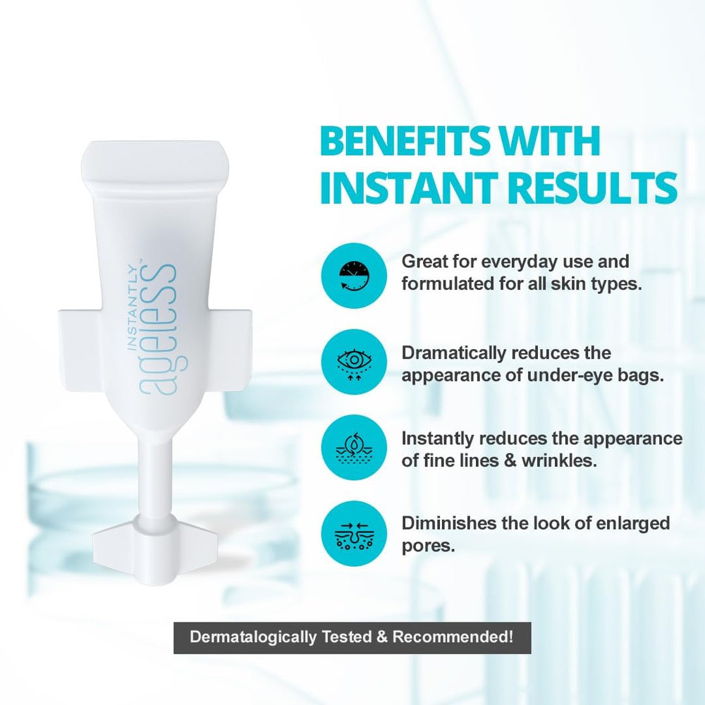 Instantly Ageless face and neck application treats wrinkles and large pores for consistency.