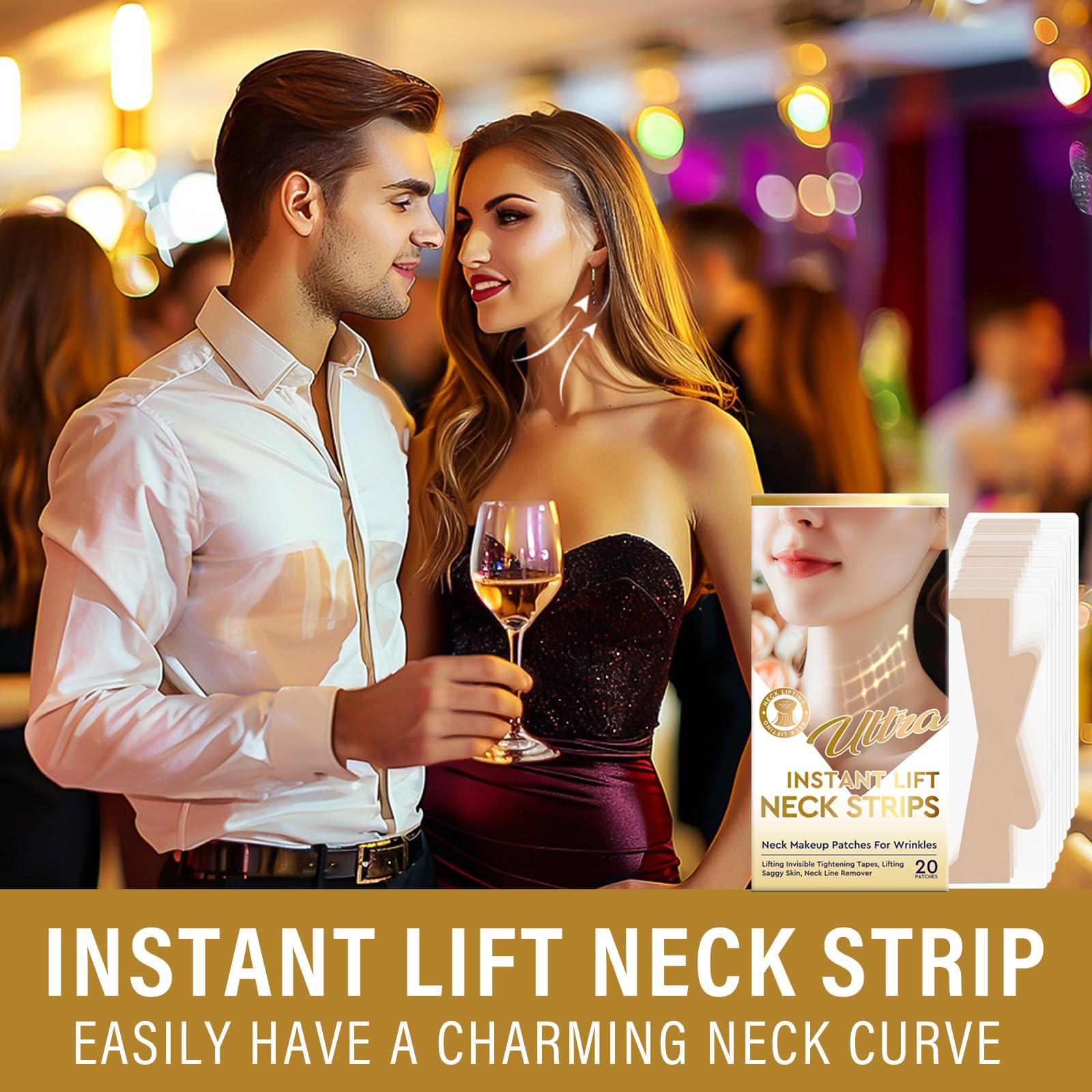 InstrumenteNrw Neck Lift Tape application close-up demonstrates easy smoothing.