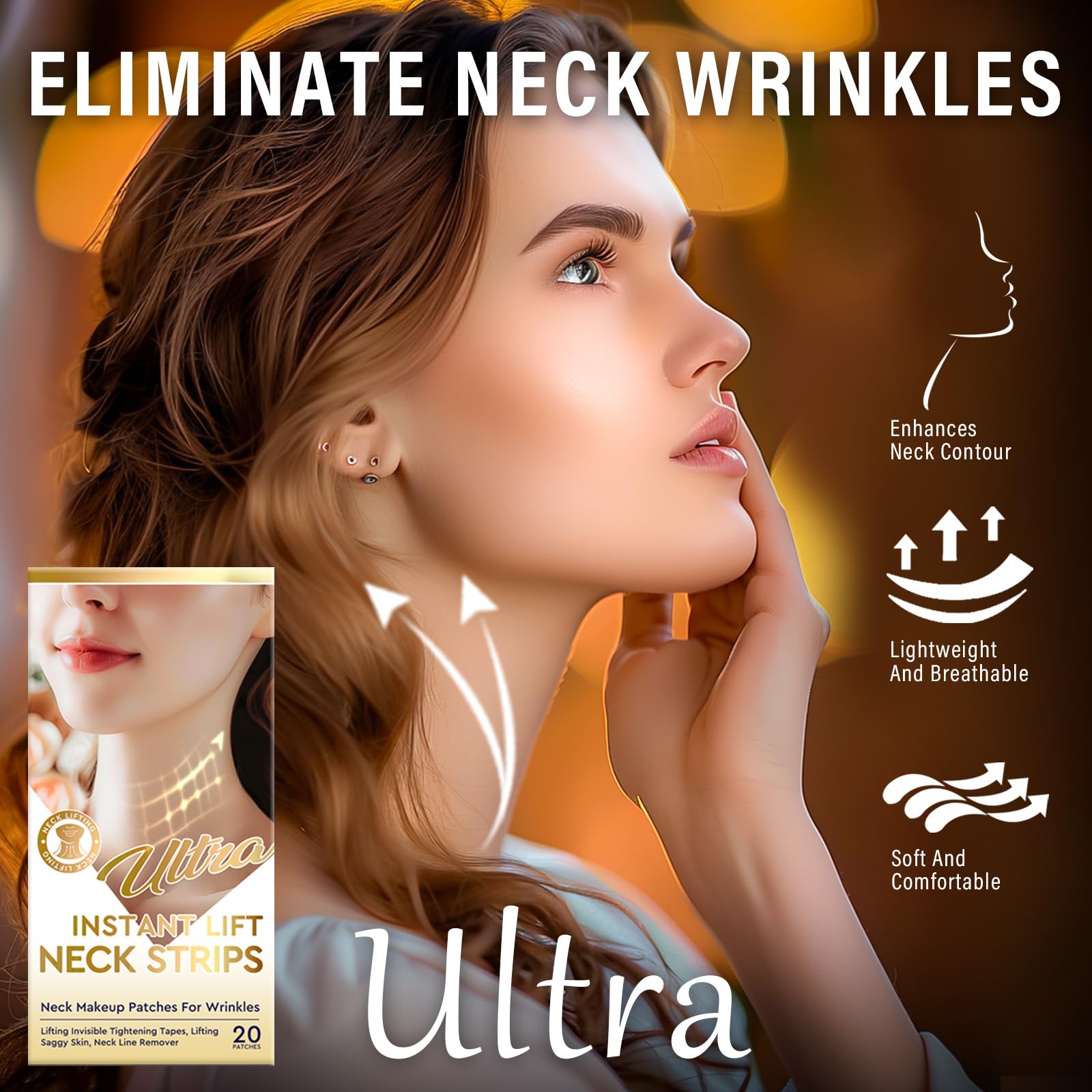 InstrumenteNrw Neck Lift Tape patch on skin with breathable, comfortable wear.