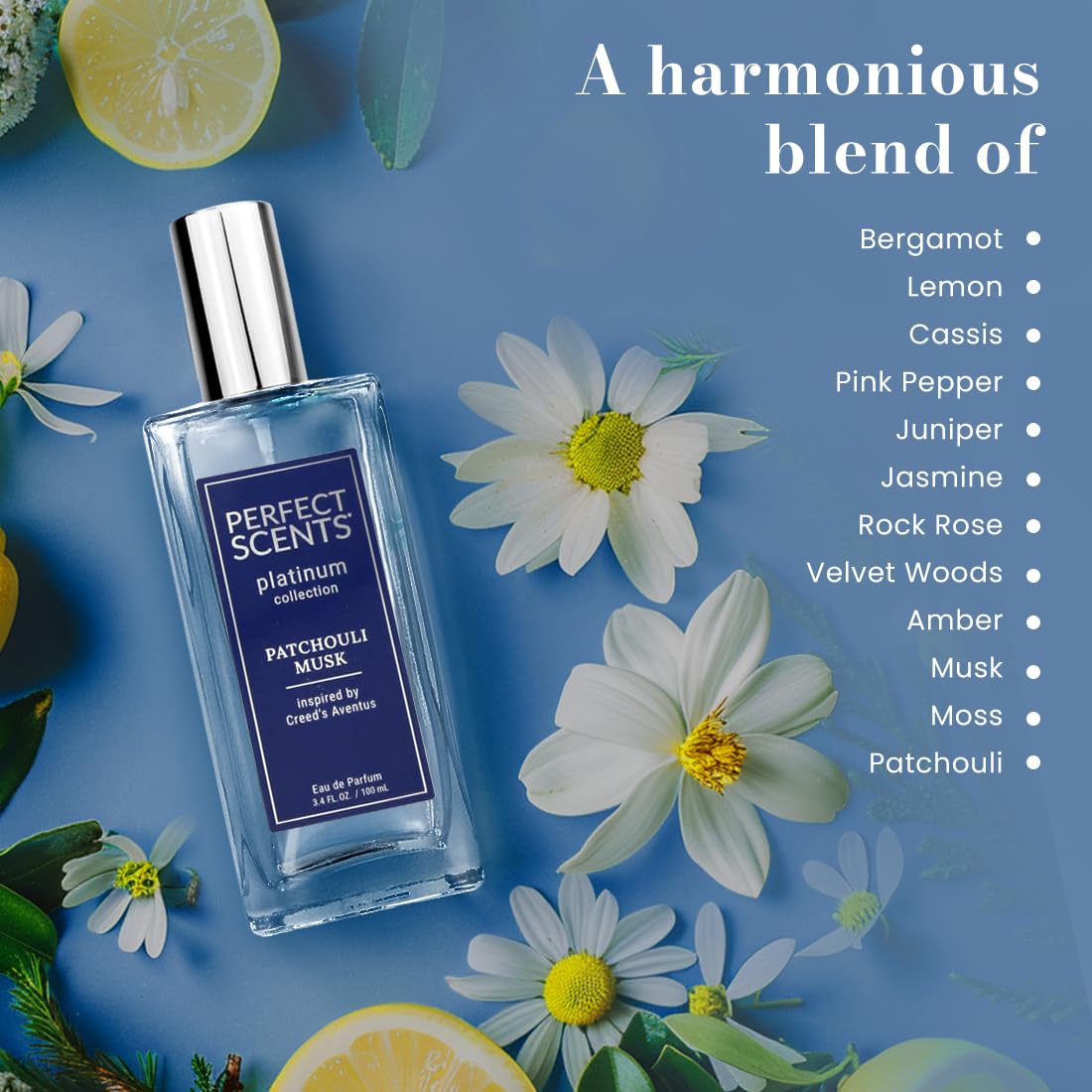 InStyle Fragrances Perfect Scents notes graphic highlights citrus to patchouli transition.