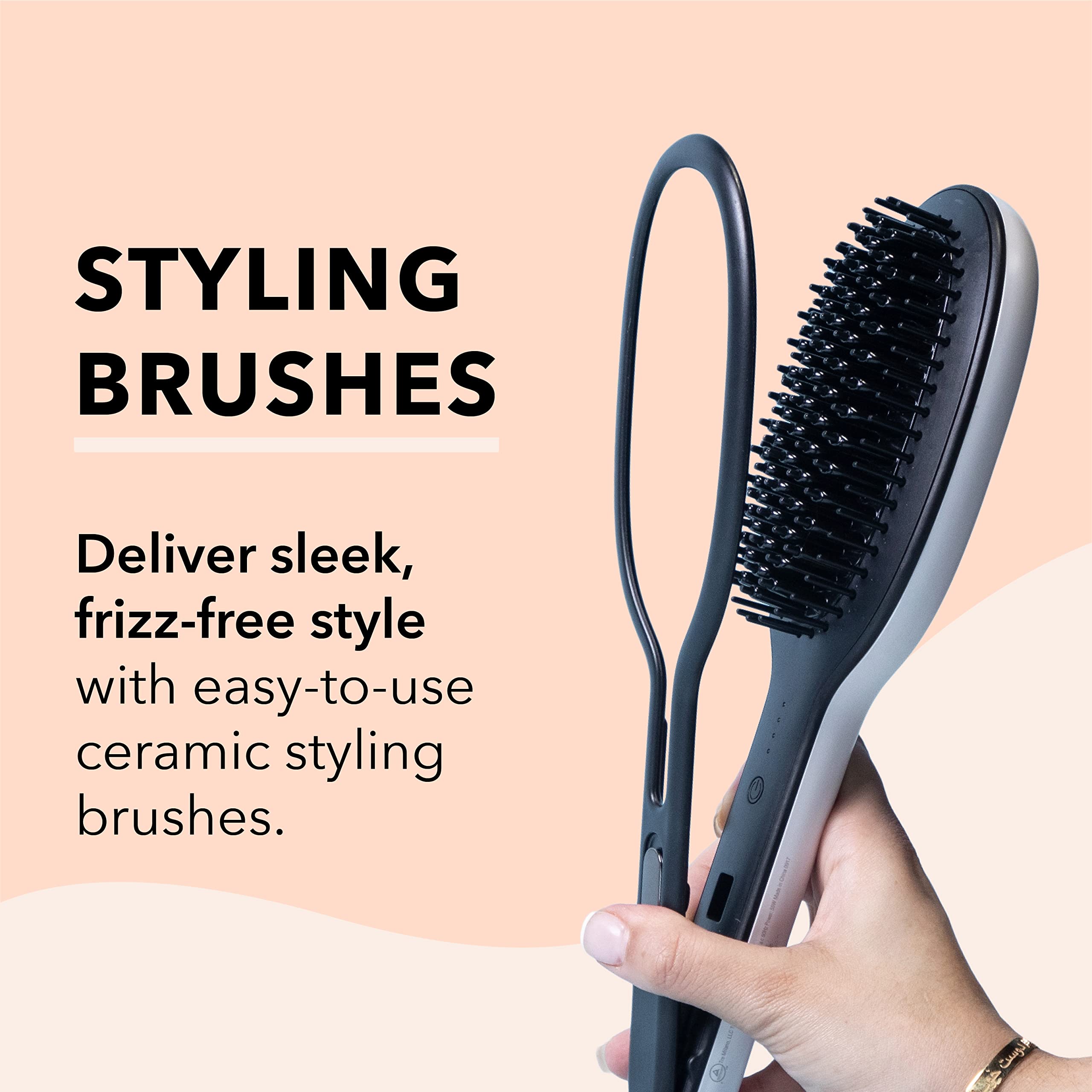 InStyler Freestyle Max in-use session showing quick transition between curls and straightening