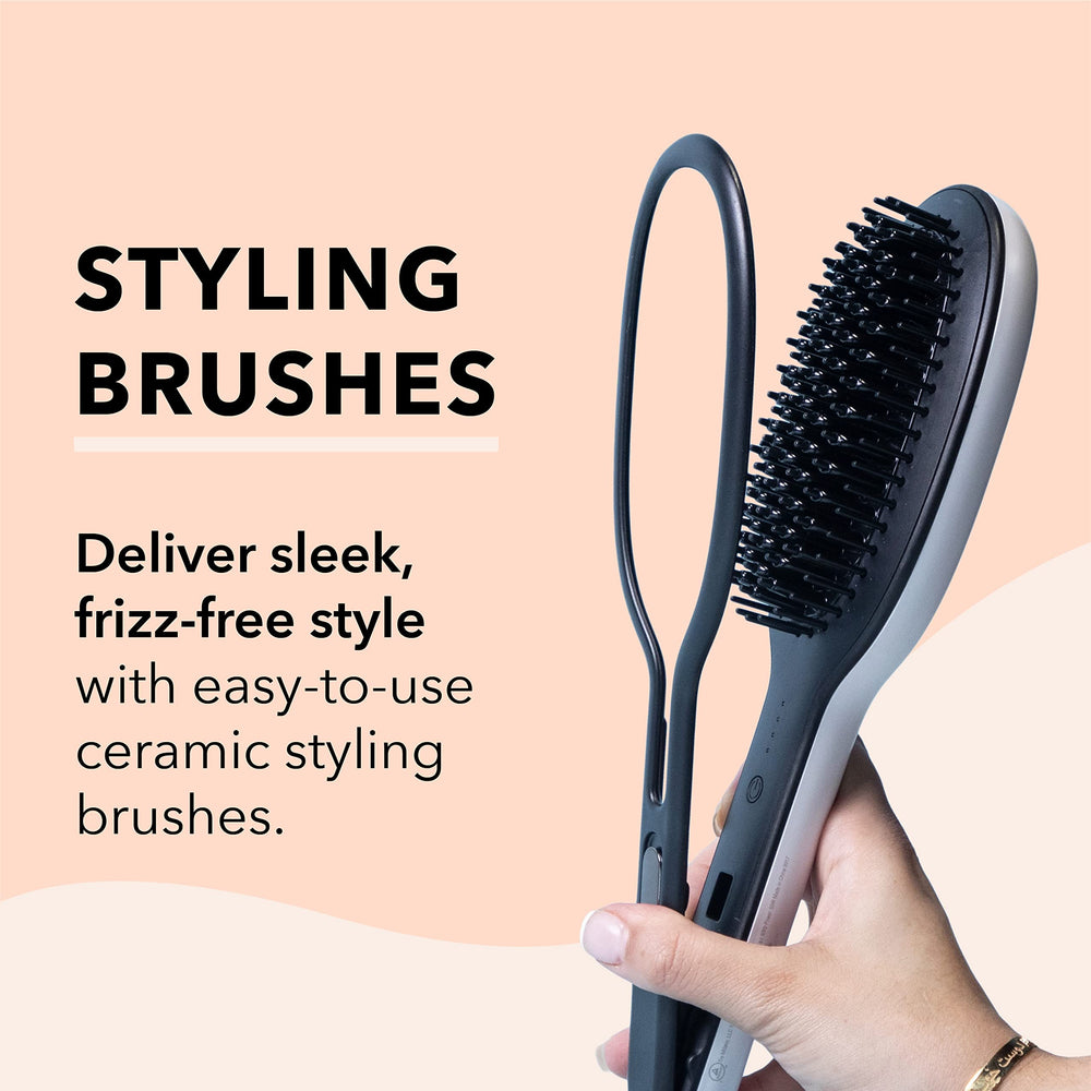 InStyler Freestyle Max in-use session showing quick transition between curls and straightening