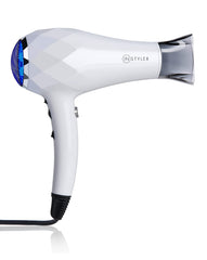 InStyler Turbo Ionic Blow Dryer front view showcasing ultra-lightweight design for easy styling.