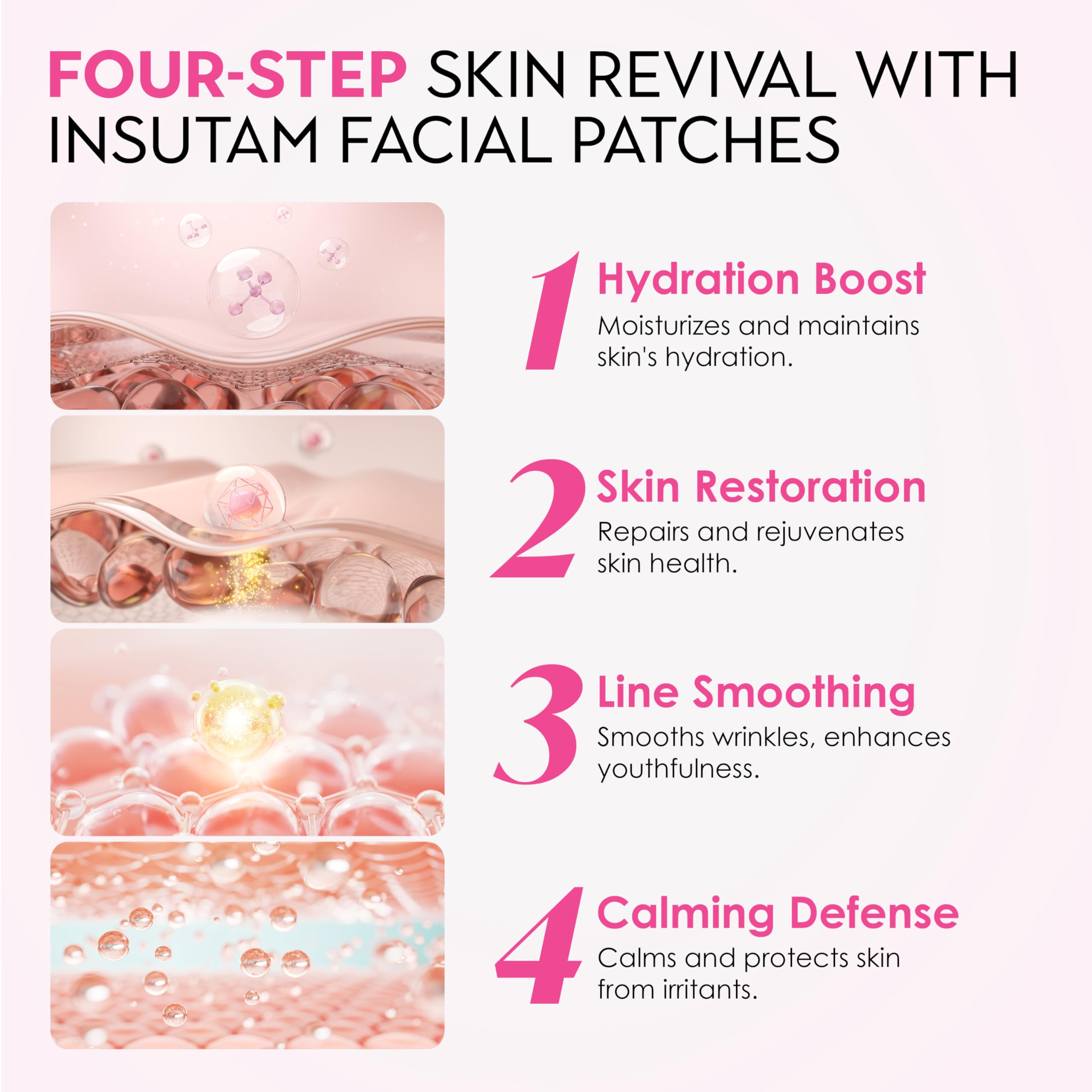 Insutam forehead-wrinkle-patches-application shows easy patch placement for daily smoothing.