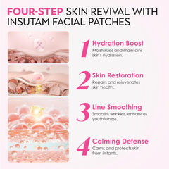 Insutam forehead-wrinkle-patches-application shows easy patch placement for daily smoothing.