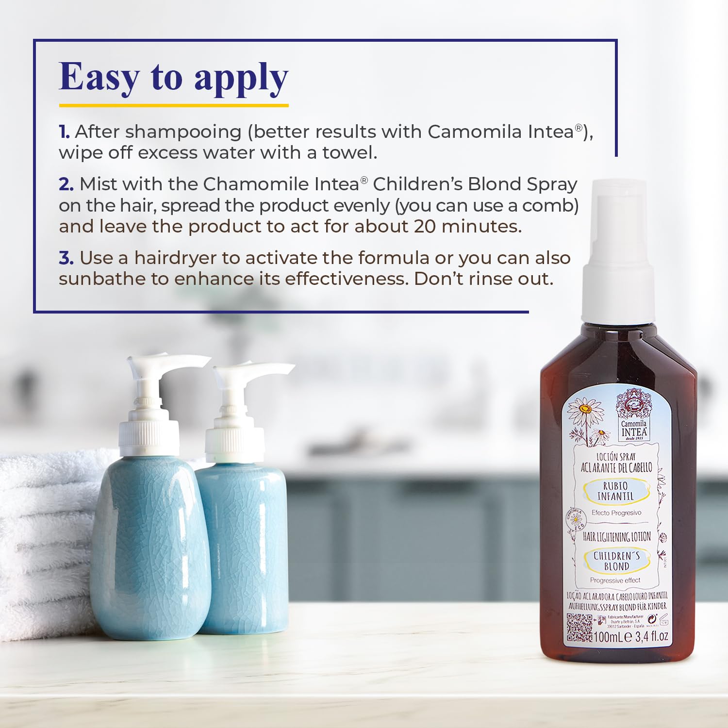 Intea Camomila Kids ingredients-free formula communicates safe, gentle lightening