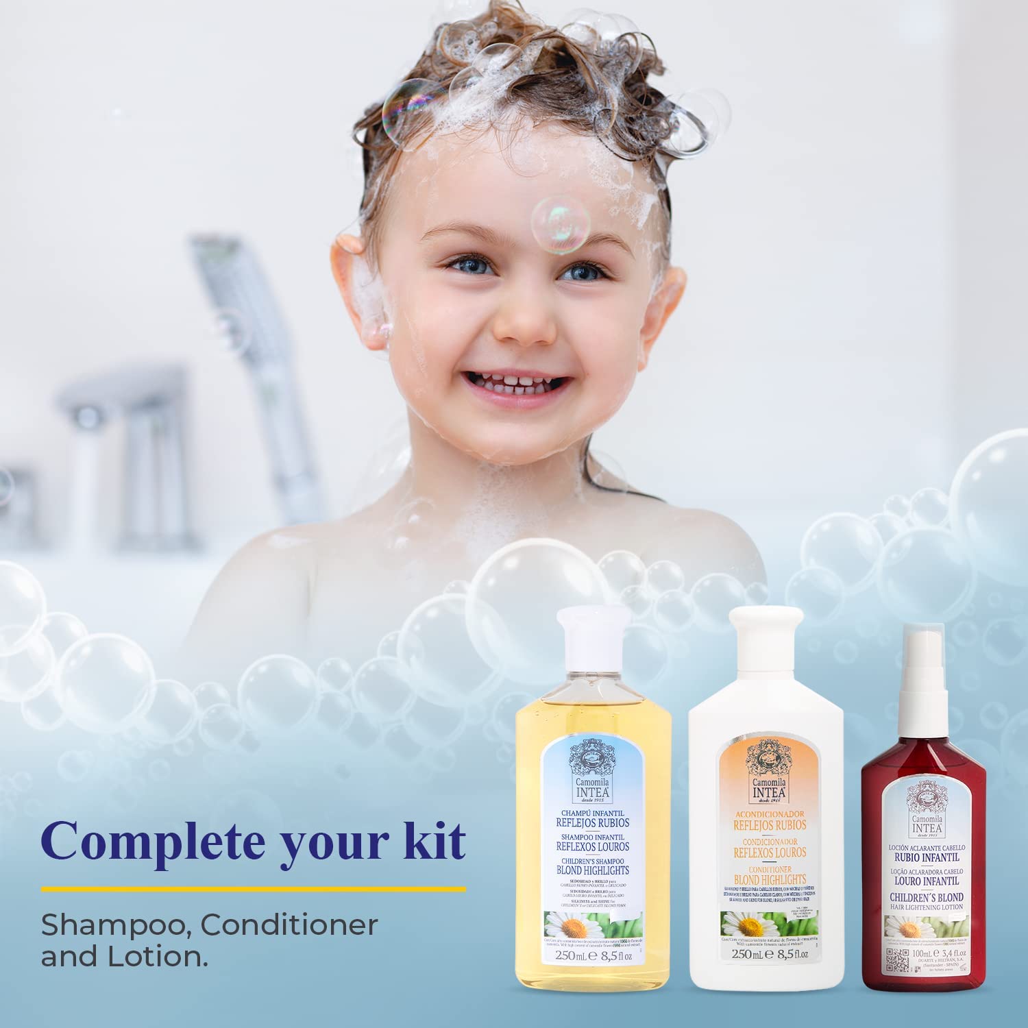 Intea Camomila Kids Shampoo kid's hair close-up hair care gentle daily use
