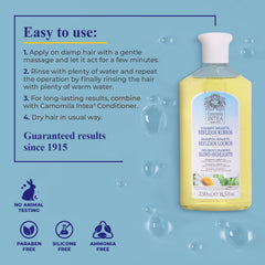Intea Camomila Kids Shampoo pour demonstrating easy daily application