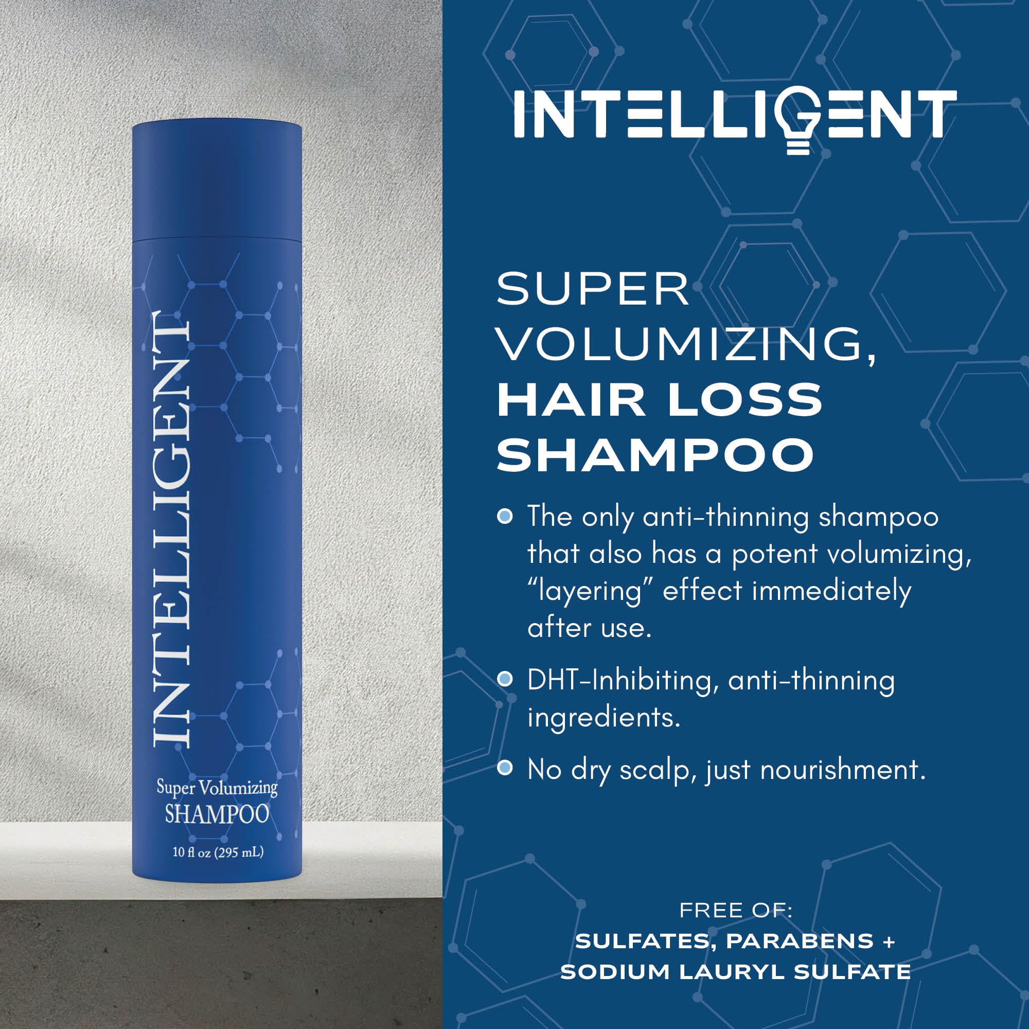 Intelligent Shop shampoo lather on scalp demonstrating fuller look after wash