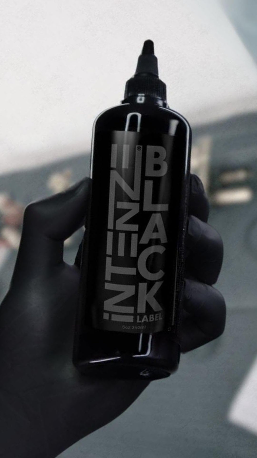 Intenze Black Label 8oz bottle – USA-made and ISO certified pigment for reliable work.